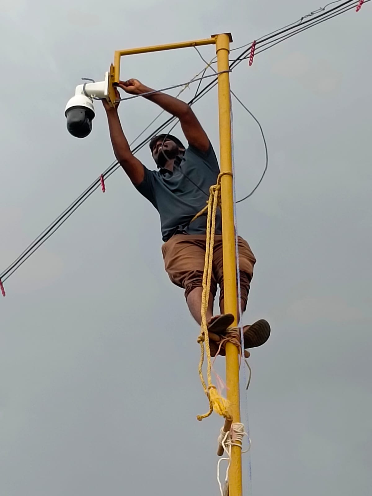 On-site PTZ pole installation by our technician