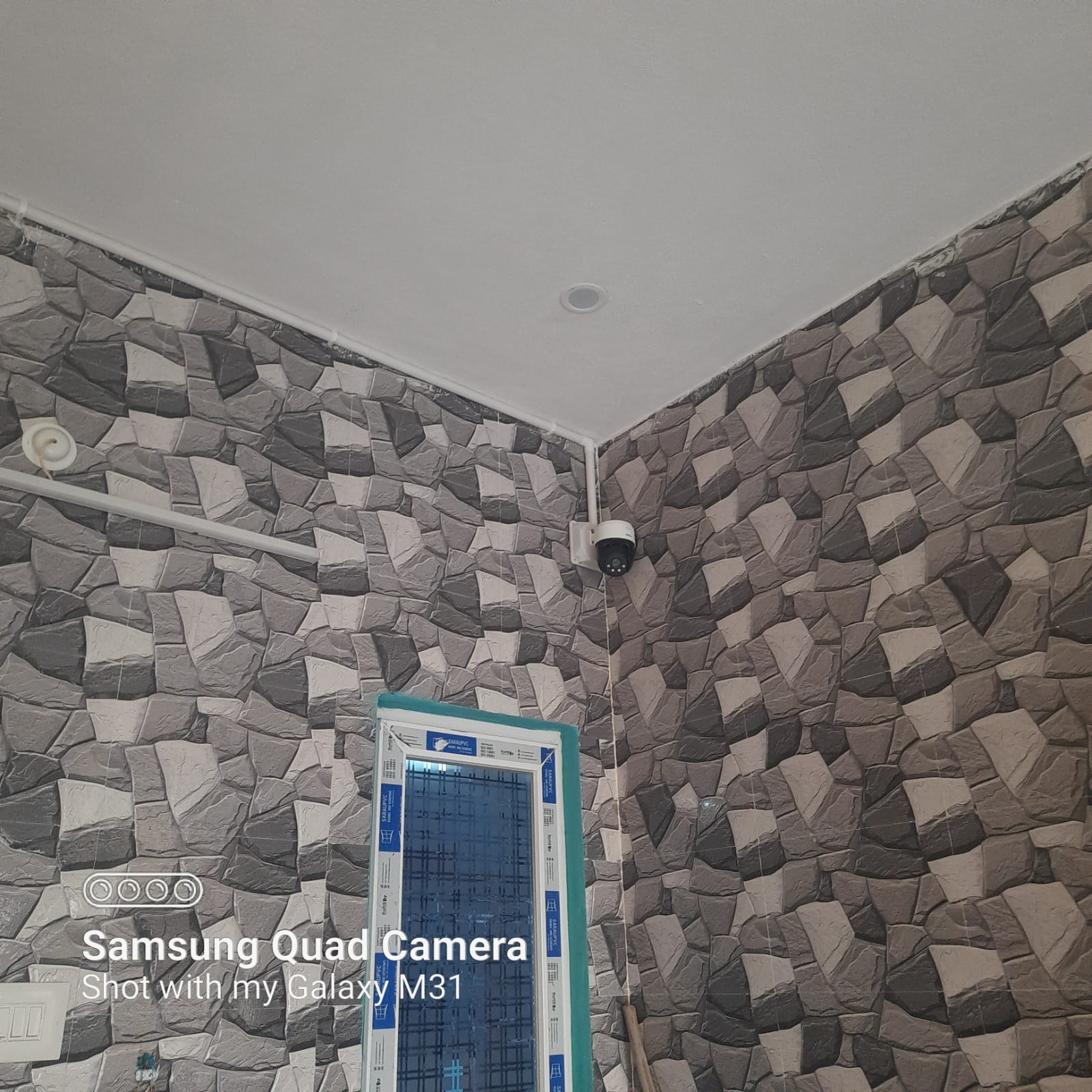 Indoor dome camera installed in a corner